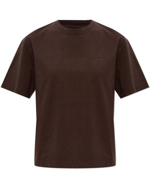 Canada Goose T-Shirt With Embroidered Logo - Brown