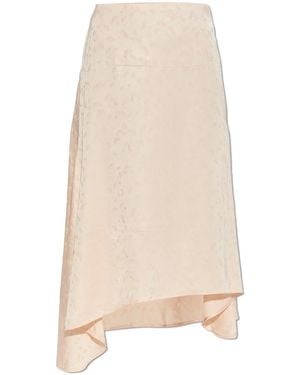 Victoria Beckham Asymmetrical Skirt With Floral Motif - White