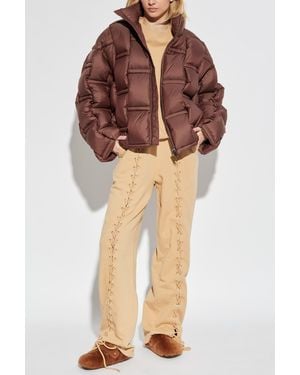 RAXXY Down Jacket With Stand-Up Collar - Brown