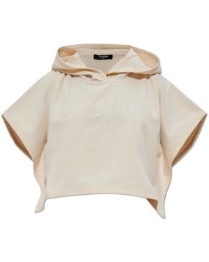 Balmain Cotton Poncho - White