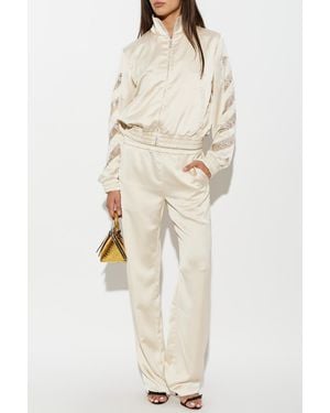 Off-White c/o Virgil Abloh Satin Jacket With Lace Inserts - Natural