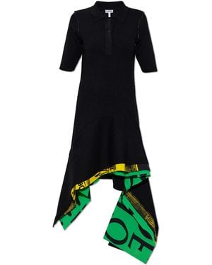 Loewe Asymmetric Polo Dress - Black