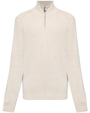 Brioni Sweater With Stand-Up Collar - White