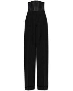 DSquared² Trousers With Attached Corset Belt - Black