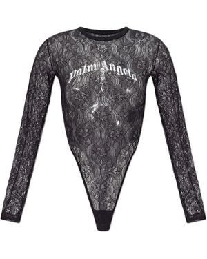 Palm Angels Lace Bodysuit - Black