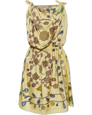 Versace Silk Dress With "Broken Jewels" Print - Metallic