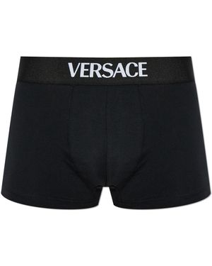 Versace Cotton Boxers With Logo - Black