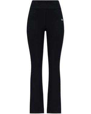 EA7 Pleated Flared Trousers - Black