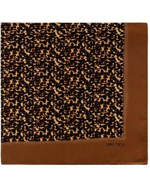 Jimmy Choo Silk Scarf - Brown