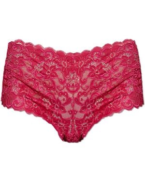 Hanro Lace Briefs From The 'Moments' Collection - Red