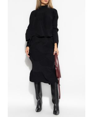 Issey Miyake Sweater With Stand-Up Collar - Black