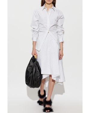 Moschino Asymmetric Skirt With Striped Pattern - White