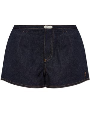 Jacquemus Denim Shorts With Embroidered Logo - Blue