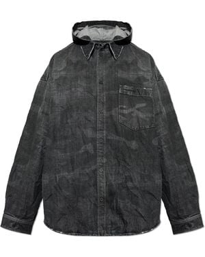 Balenciaga Denim Jacket With 'Vintage' Effect - Grey