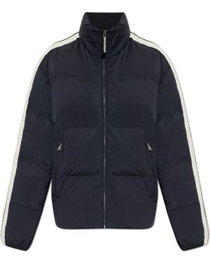 Palm Angels Padded Jacket With A Stand-Up Collar - Blue