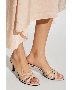 Furla 'Essential' Heeled Mules - Natural