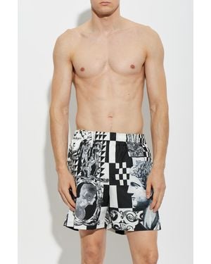 Versace Swim Shorts With "Medusa Collage" Print - Blue