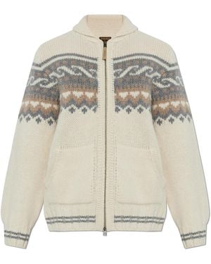 Woolrich Cardigan With Collar - Natural