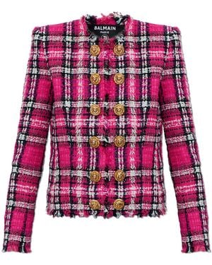 Balmain Tweed Blazer - Red