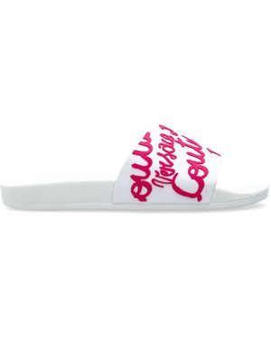 Versace Jeans Couture Rubber Slides With A Raised Logo - Pink