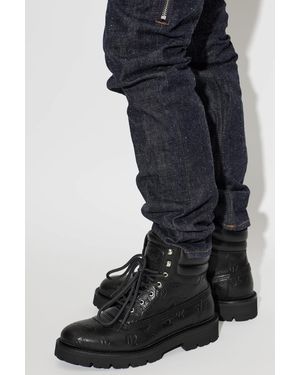 DSquared² Leather Shoes "D2 Monogram" - Black