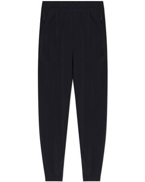 Moncler Trousers With Logo Patch - Blue