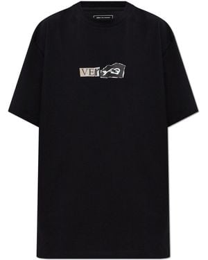 Y-3 T-Shirt With Logo Print - Black
