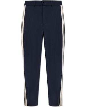 Moncler Trousers With Side Stripes - Blue