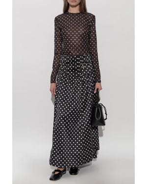 Ganni Polka Dot Pattern Top - Black