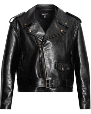 Balmain Leather Jacket - Black