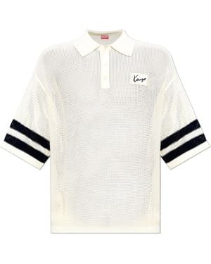 KENZO Polo With A Decorative Weave - White