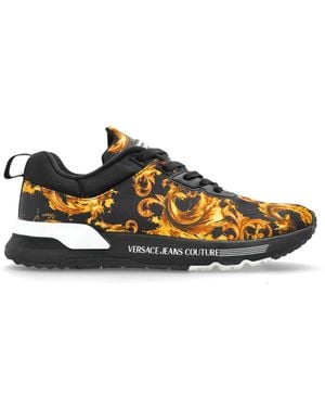 Versace Jeans Couture Sports Shoes With 'Barocco' Pattern - Black