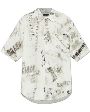 Balenciaga Shirt With Pocket - Blue