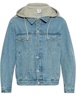 Vetements Denim Jacket With Hood - Blue