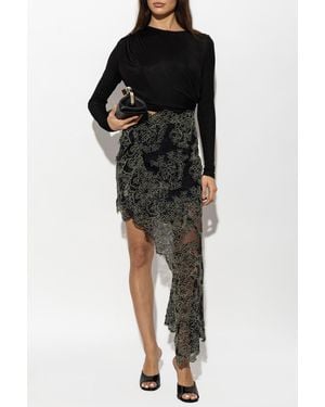 Christopher Esber Asymmetrical Dress With A Lace Hem - Black