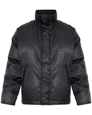 McQueen Puffer Jacket With Logo - Grey