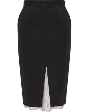 Marni Wool Skirt With Raw Finish - Black