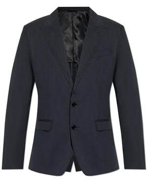 Dolce & Gabbana Cotton Blazer With Single Vent - Blue