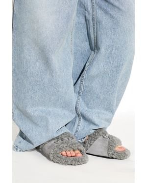 Balenciaga 'Furry Slide' Slides - Blue
