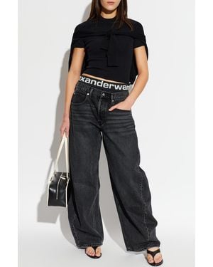 Alexander Wang Ribbed Fitted Top - Black