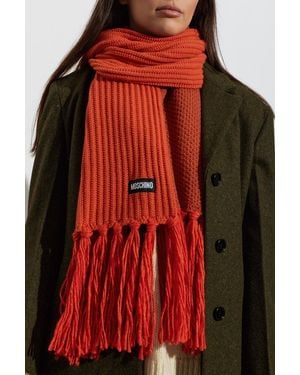 Moschino Scarf With Fringes - Red