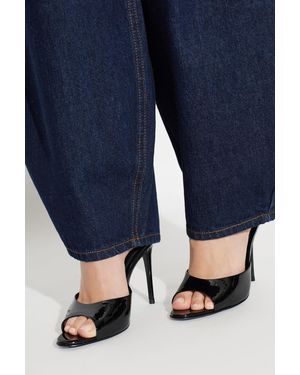Black Suede Studio 'Jazz 100' Heeled Mules - Blue