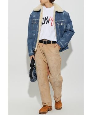 DSquared² Cotton T-Shirt With Stitched Logo - Blue