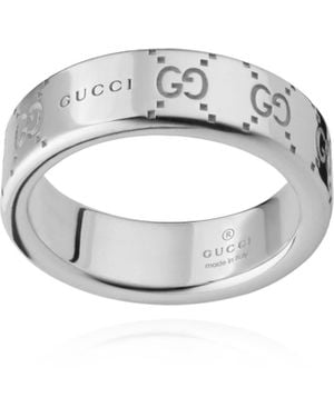 Gucci Ring With Engraved Logo - Metallic