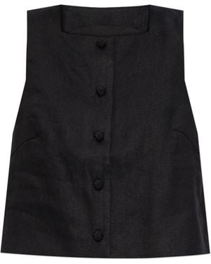 Posse Linen Vest "Rio" - Black