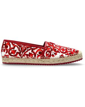Dolce & Gabbana Espadrilles With "Majolica" Pattern - Red