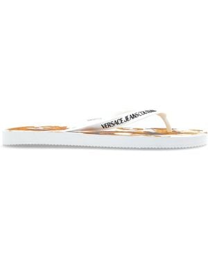 Versace Jeans Couture Rubber Flip-Flops With Logo - White