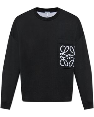 Loewe Jumper With Pocket, - Black