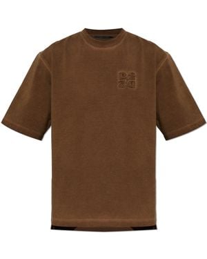 DSquared² T-Shirt With Embossed Logo - Brown