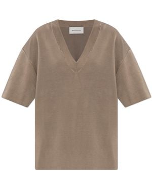 Ami Paris V-Neck T-Shirt - Natural